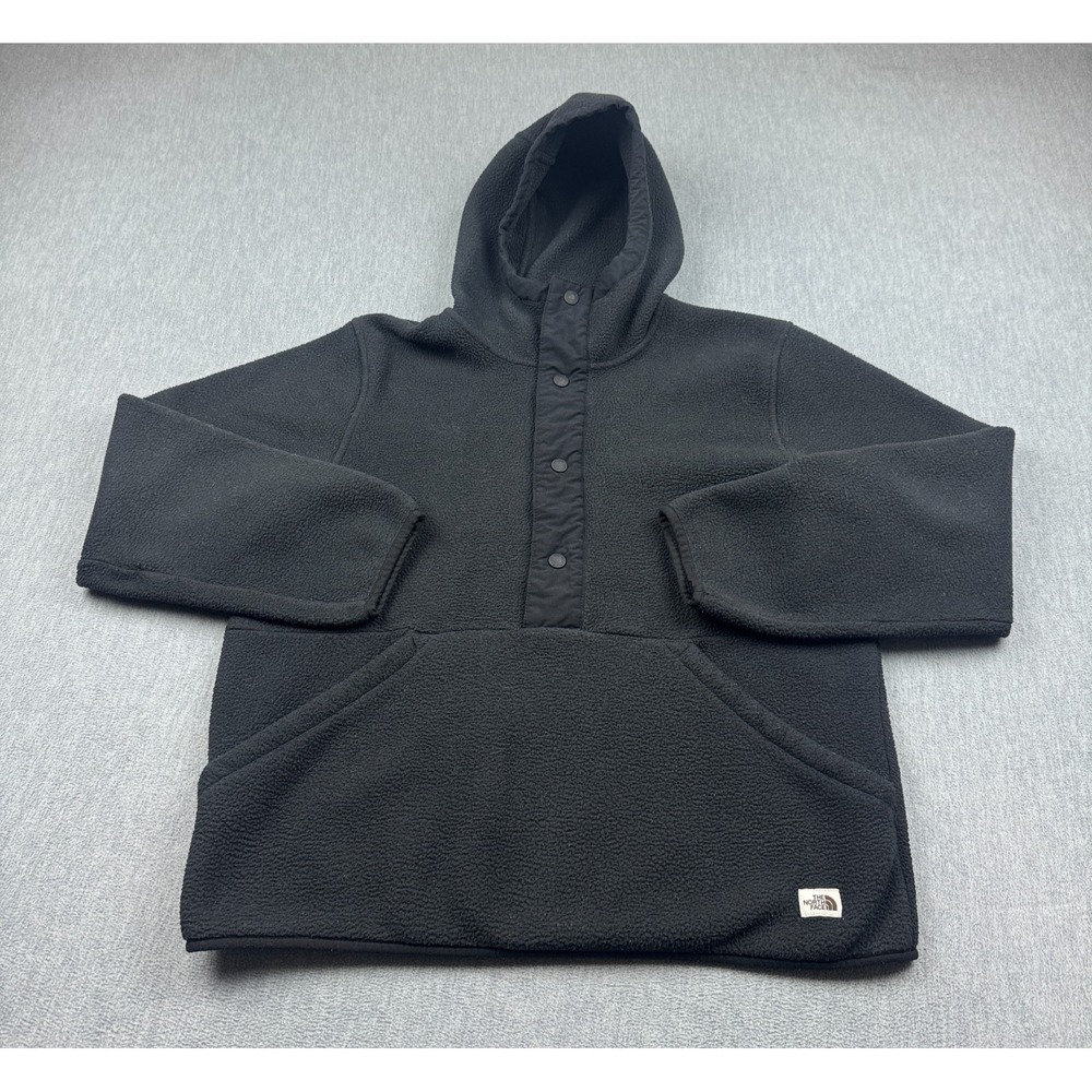 The North Face Jacket Men Small Black Carbondale 1/4 Snap Fleece Pullover Hooded